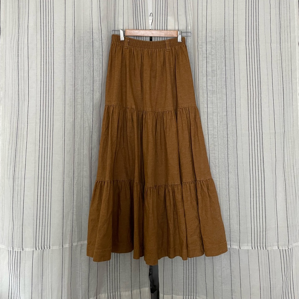 Vintage Cowboy Boho Tiered Maxi Skirt